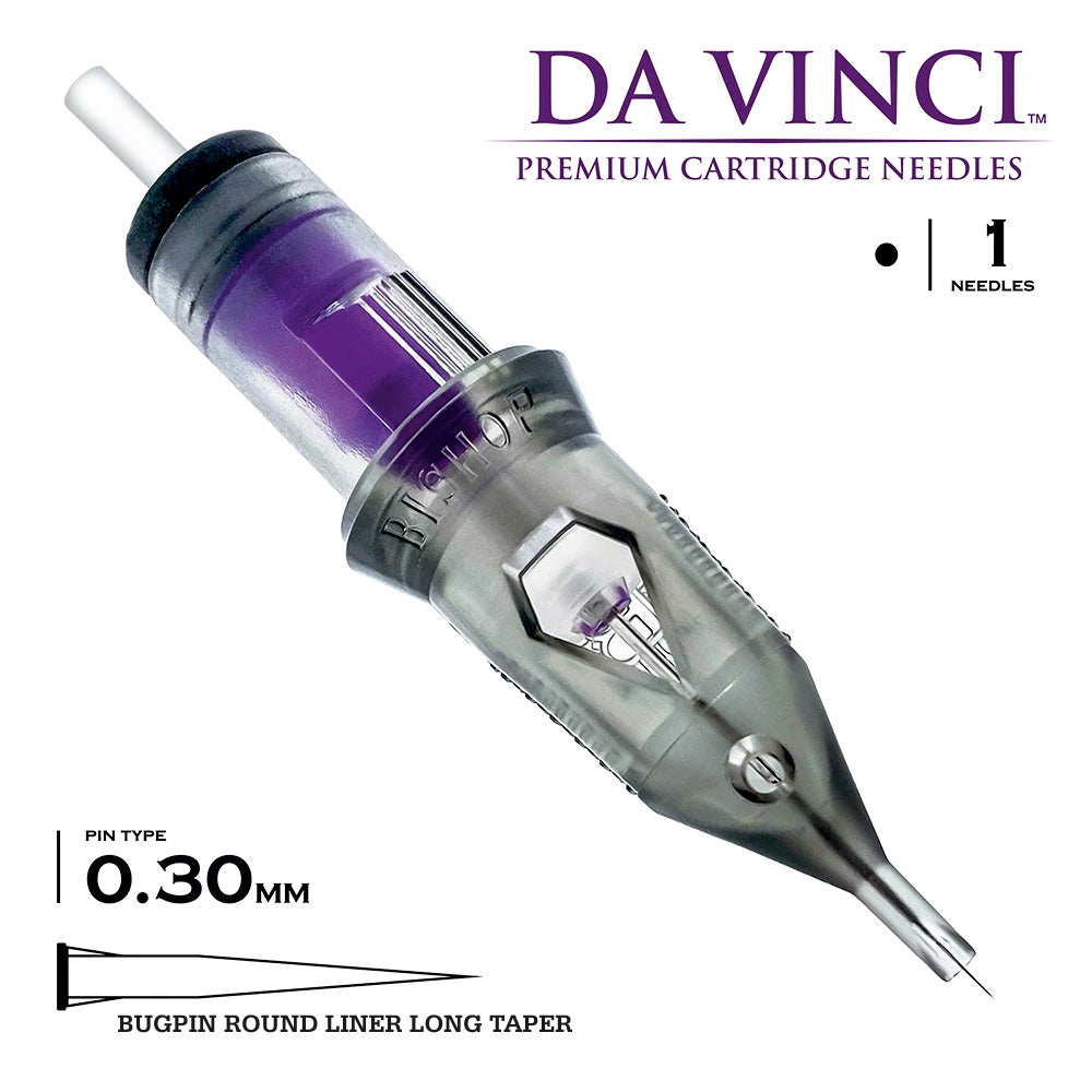 Bishop Da Vinci V2 Round Liner Bugpin Cartridge Tattoo Needles - Long Taper Bishop Da Vinci V2 Round Liner Bugpin Cartridge Tattoo Needles - Long Taper