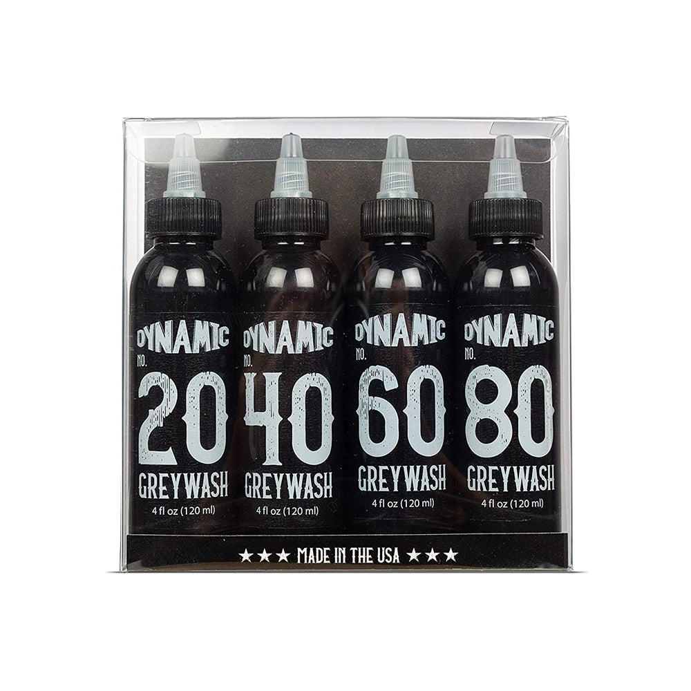 Dynamic Tattoo Ink - 4oz Greywash Tattoo Ink Set (4 Bottles) Dynamic Tattoo Ink - 4oz Greywash Tattoo Ink Set (4 Bottles)
