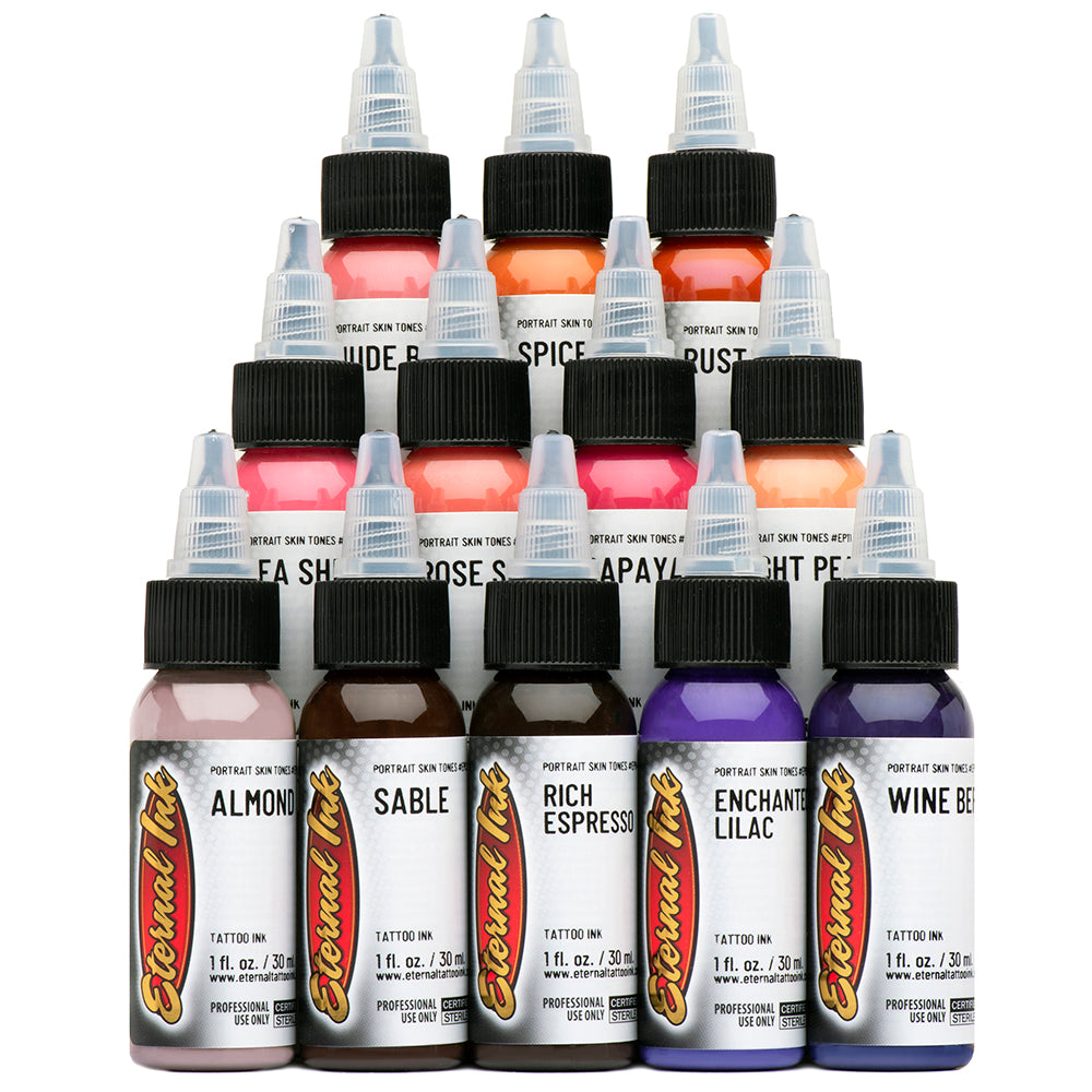 Eternal 12 Portrait Skin Tone Color Tattoo Ink Set (1 Oz) Eternal 12 Portrait Skin Tone Color Tattoo Ink Set (1 Oz)