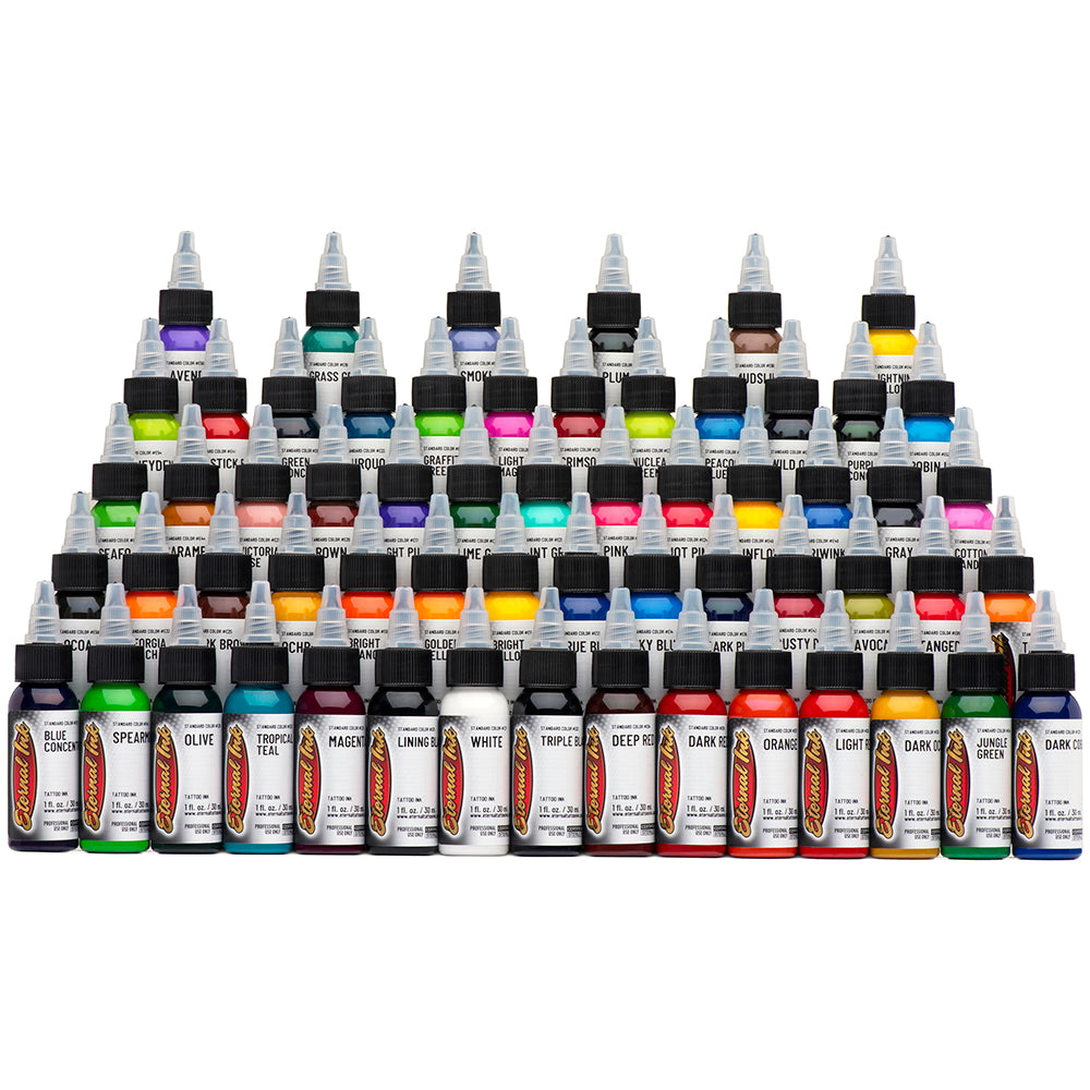Eternal Gold 60 Color Tattoo Ink Set (1 Oz) Eternal Gold 60 Color Tattoo Ink Set (1 Oz)