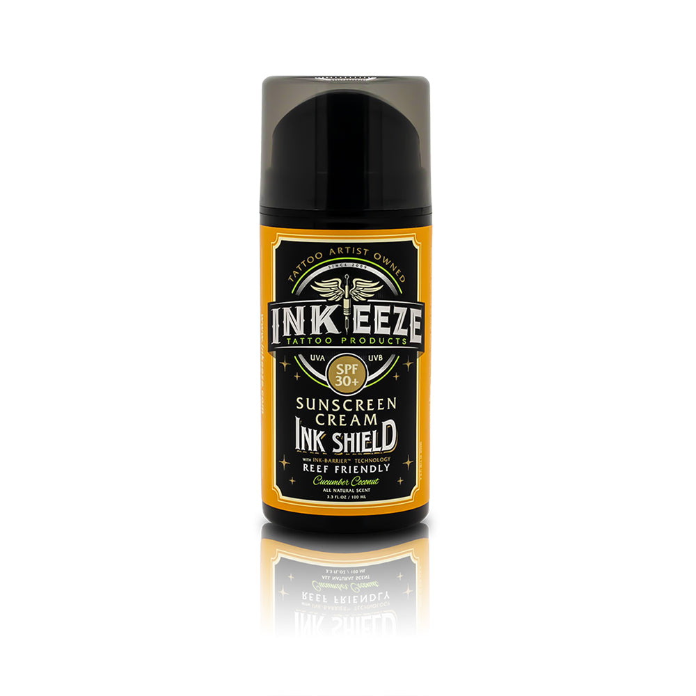 INKEEZE Ink Shield SPF30+ Sunscreen Cream Cucumber Coconut - 3.3 oz INKEEZE Ink Shield SPF30+ Sunscreen Cream Cucumber Coconut - 3.3 oz