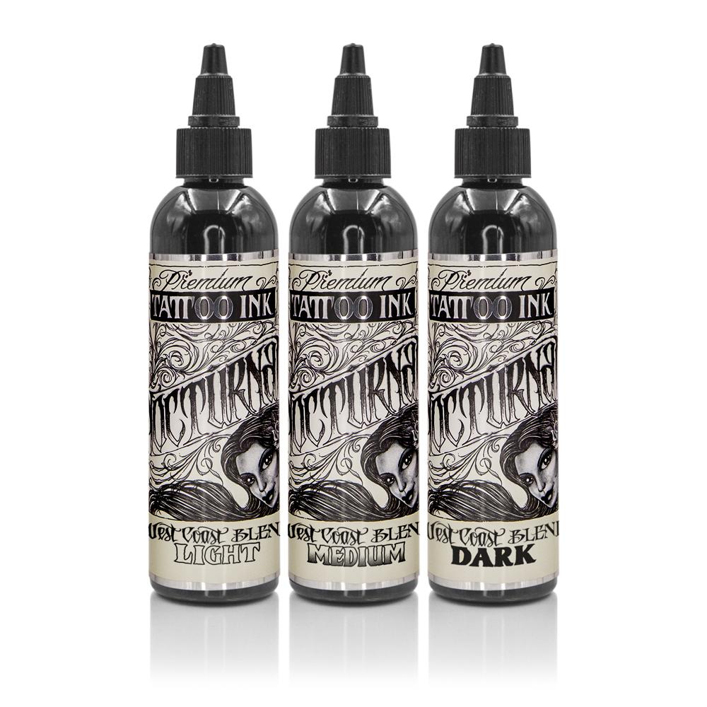 Nocturnal West Coast Blend Tattoo Ink - 4oz (Set of 3 Bottles) Nocturnal West Coast Blend Tattoo Ink - 4oz (Set of 3 Bottles)