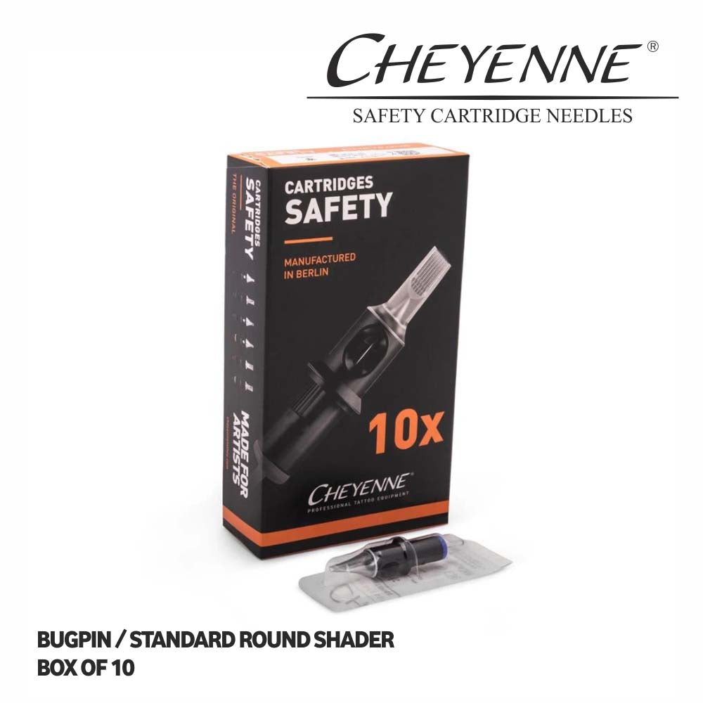Cheyenne Hawk Safety Cartridge Tattoo Needles Box of 10 - Round Shader Cheyenne Hawk Safety Cartridge Tattoo Needles Box of 10 - Round Shader
