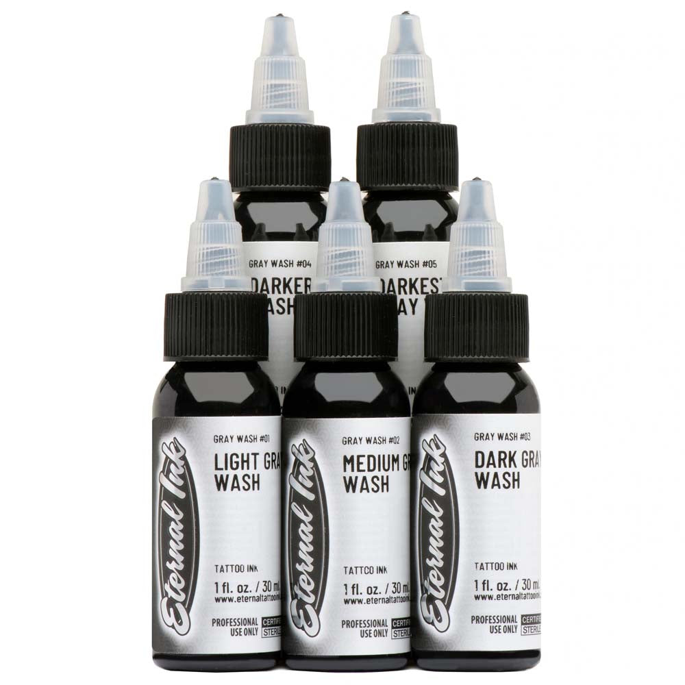 Eternal 5 Stage Graywash Tattoo Ink Set Eternal 5 Stage Graywash Tattoo Ink Set