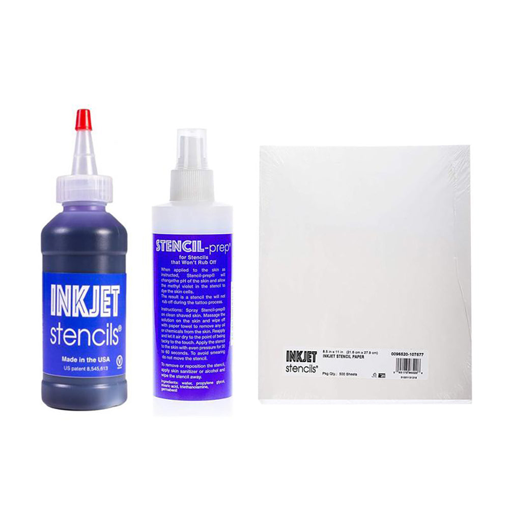 Inkjet Tattoo Stencil Refill Kit - Tracing Paper, Spray & Stencil Ink Inkjet Tattoo Stencil Refill Kit - Tracing Paper, Spray & Stencil Ink