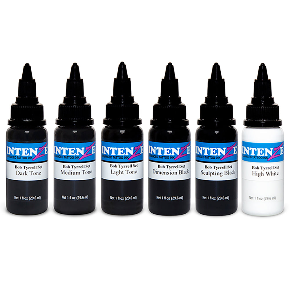 Intenze Bob Tyrrell Advanced Black and Grey Tattoo Ink Set Intenze Bob Tyrrell Advanced Black and Grey Tattoo Ink Set