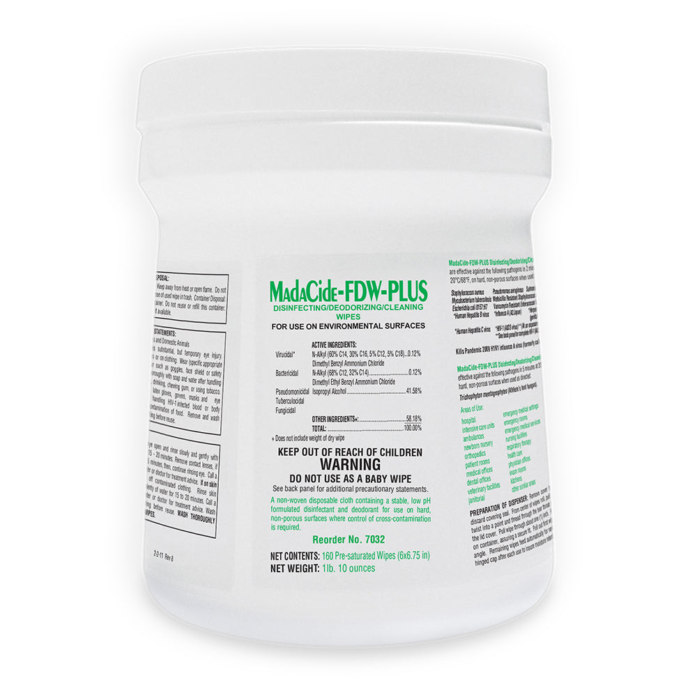 MadaCide FDW Plus Disinfectant Surface Wipes- 7032 (160 wipes) MadaCide FDW Plus Disinfectant Surface Wipes- 7032 (160 wipes)