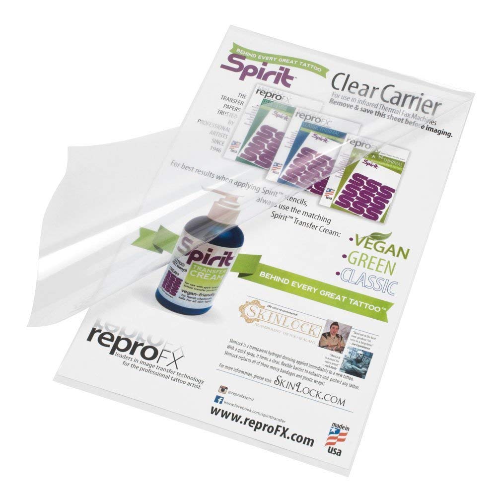ReproFX Spirit Clear Carrier Stencil Transfer Sheet - 8.625" x 14.5" ReproFX Spirit Clear Carrier Stencil Transfer Sheet - 8.625" x 14.5"