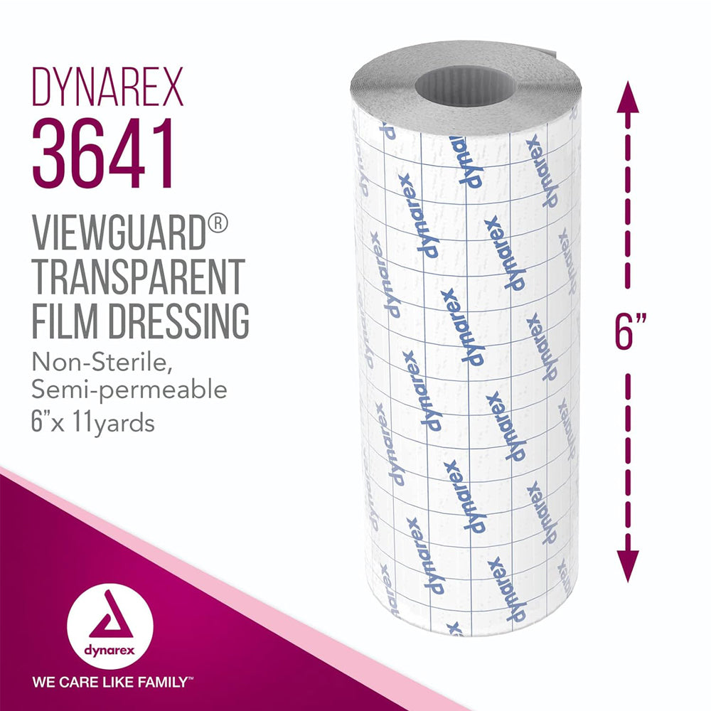 Dynarex View Guard Transparent Film Dressing Roll, 6" x 11 yd -1 Roll