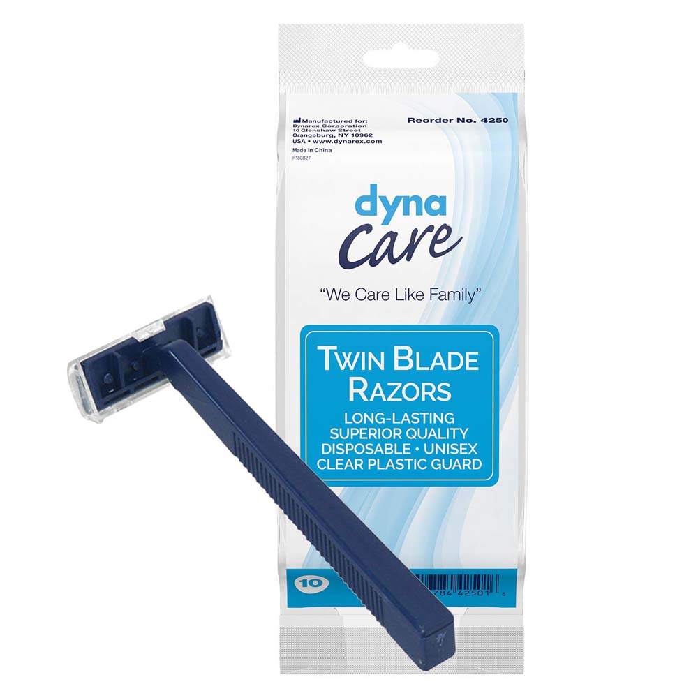 Dynarex Blue Disposable Twin Blade Razor Box of 50 | Dermasoft Tattoo