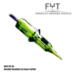 Fyt_emerald_cartridge_tattoo_needles_round_shader_v2_half_open_box_of_20